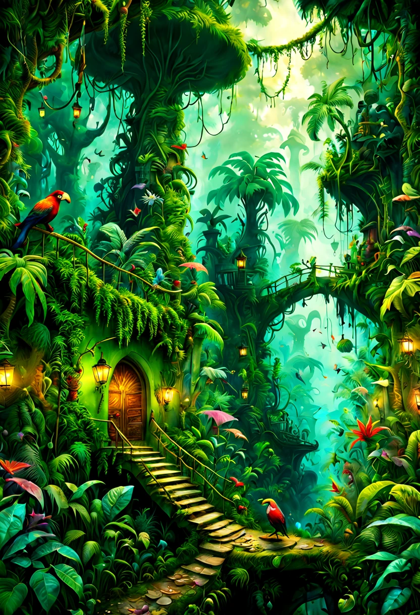 by Alexander Jansson, (Magical jungle), intricate, (best quality, masterpiece, Representative work, official art, Professional, unity 8k wallpaper:1.3)