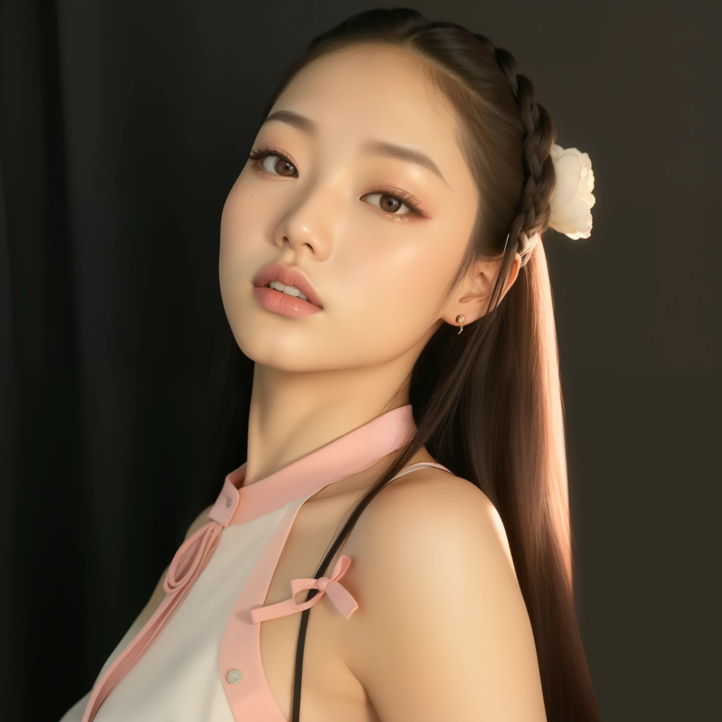 Un primer plano de una mujer con un lazo rosa en la cabeza, Blackpink Jennie, Parque Roseanne de Blackpink, Hermosa mujer surcoreana, Heonhwa Choe, Retrato de Jossi de Blackpink, Jossi de Blackpink, Yanjun Chengt, Hermosa joven coreana, Hermosa joven coreana, Jaeyeon Nam, Taejune Kim, Foto de perfil de la foto de cabeza, Sha Xi