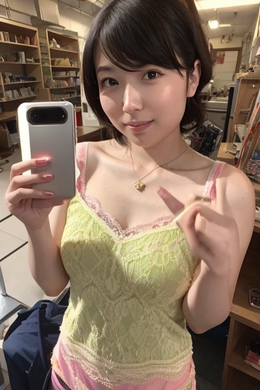 (Masterpiece, BestQuality:1.2), (hyperrealistic:1.1), (8k,Photorealistic), (superrealistic:1.4),-girl taking a selfie,twintail-hair,japanese,tween,(naked and her nipples are visible),(she is taking a selfie), beautiful nipples,She is smiling brightly and posing happily,The background is the girl's room.BREAK (eyes with large brown irises,blunt bangs,small mouth, fresh lips,nose blush),beautiful shiny skin,