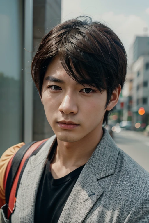 Handsome korean anime male with a tired look