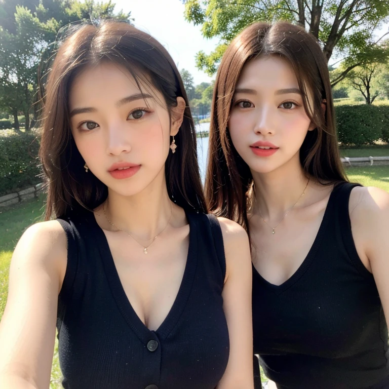 vests, masterpiece, hight resolution, 1 girl in, red blush, (seducting smile: 0.8), hairaccessories, a necklace, bunnygirl、Hareful、jia, Tindall Effect, 真实感, Light Edge, Two-tone lighting, (highdetailskin: 1.2), 8K Ultra HD, Digital SLR, hightquality, volume illumination, Sneak Peek, a picture, hight resolution, 4K, 8K, Background bokeh, Gorgeous clothes, Huge breasts、耳环, 35 mm, The long-haired、Twin-tailed、 Bust, portlate, Ultra-clear face, (by lake、Pasture)、Visible up to the waist、Pose full of dynamism、