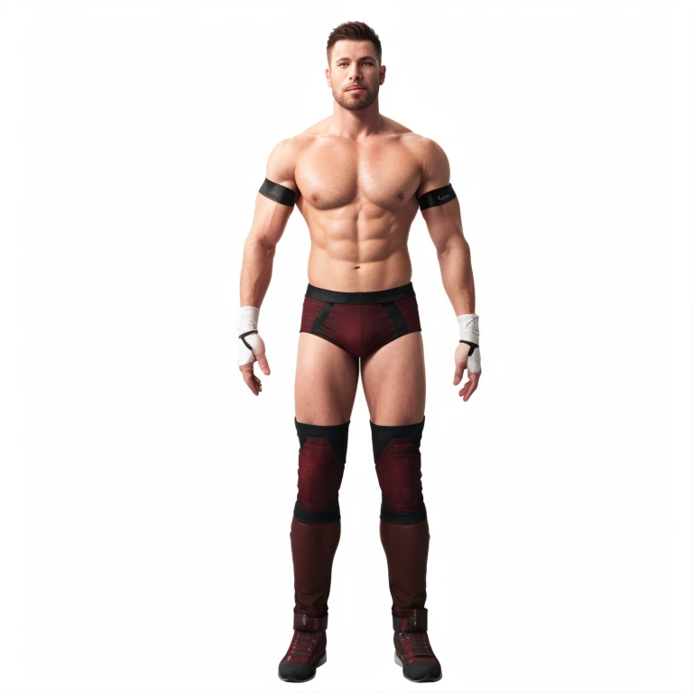 male character, wrestler, full body character, heroic masculine pose, full body single character, muscular character, full character body, mma southpaw stance, full body render, character posing