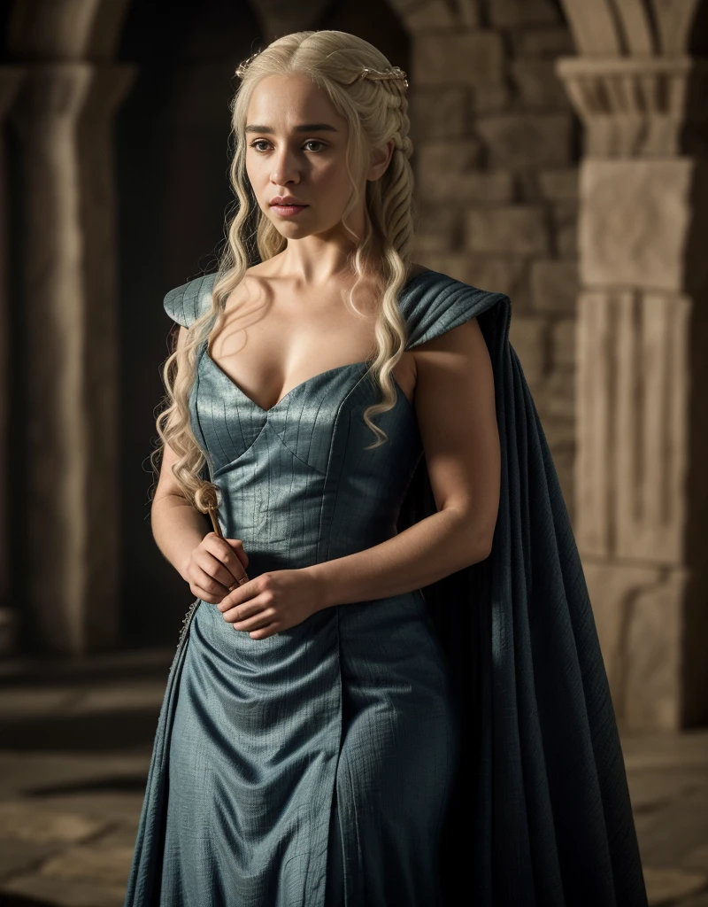Full body view, perfect light Masterpiece, daenerys targaryen, gorgeous woman, queen, Queen Lady, Princess of Dragonstone, black mole on the chest, Unburned, Queen Meereen, Queen of the Andals, Roynar and the First Men (plaintiff), Defender of the Seven Kingdoms (plaintiff), Khaleesi of the Great Grass Sea, Shackle Breaker, Mother of Dragons, tome, Who was promised, Lady of Dragonstone , Best Quality, Little, Charming beauty, Charming woman, Fully mature MILF body, Lustful Queen, Alluring appearance, Unparalleled beauty, Medieval costumes, Game of Thrones costume, woman from the Middle Ages, daenerys targaryen, Daenerys, reminiscent of Emilia Clarke, Emilia Clarke, Scene from "Game of Thrones," deep cleavage, Warrior princess, healthy body, attractive figure, fleshy body, style of "Game of Thrones," Beautiful lady, a handsome female, medieval garb, stunning woman, 8K, insane details, dress made of clothes and jewelry, Perfect hair, Styled hair, perfect arms, Perfect fingers, Perfect eyes