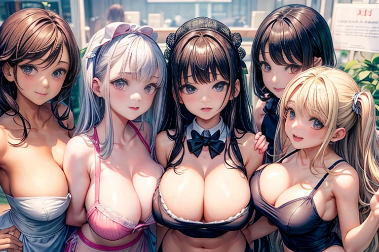 Girls、5 Beautiful Girls、slenderbody、Big、Incredibly large breasts、ultra breast、Invitation、Proud breasts、A detailed、Begging Pose、Providing sexual services、boobs store、We are waiting for you、School swim wear、an lingerie、bunnygirl、Naked apron