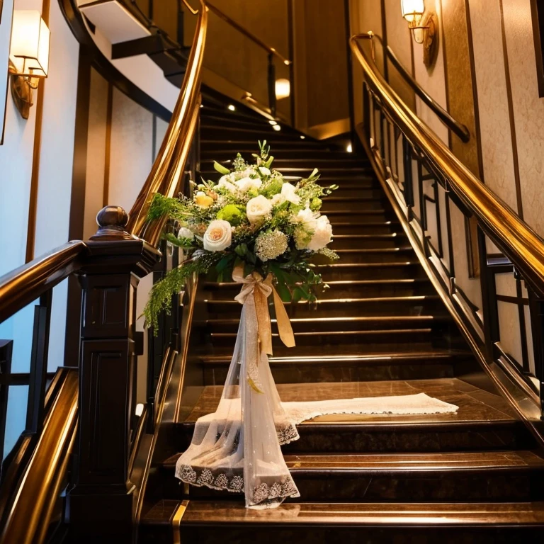 Superb view luxury hotel dazzling stairway flower bouquet SHINES Beautiful fece a gorgeous move early afternoon black tea