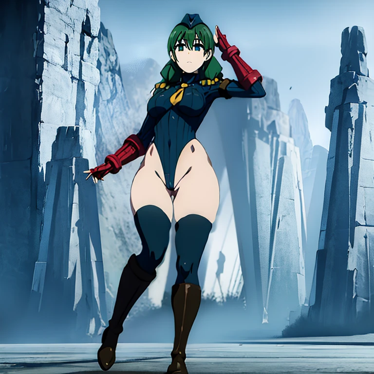 ultra-detailed, Explicit, Beautiful body, Beautiful Nose, Beautiful character design, perfect eyes, perfect face, ultra highres, 4K, beautiful legs, perfect legs, Nice hands, Perfect hand, Masterpiece, Best Quality, Highly detailed, illustration, absurdres, street fighter, doll suit, shadaloo doll, dollsuit, girls, multiple girls, expressionless, blank eyes, looking at viewer, red gloves, emotionless, black latex, corrution, mind control, female combatant, full body, hypnotized, unhappy trance, full body suit, ribbed bodysuit, both arms at side, stand up straight, obey, perfect female body, extremely glossy latex, hypnosis, hypnoLora, empty eyes, Mind control device, poses, brainwashed, submissive_pose, Slave, hat, necktie, stand up straight, standing, standing at attention, belt, extending the right arm from the shoulder into the air with a straightened hand, nazi saluting, military, military saluting, salute, right hand saluting, left hand at side, latex, garter belt, thighhighs, The Rising of the Shield Hero, Rishia Ivyred, green hair, green eyes, twin braids, medium breasts, long hair, rishia