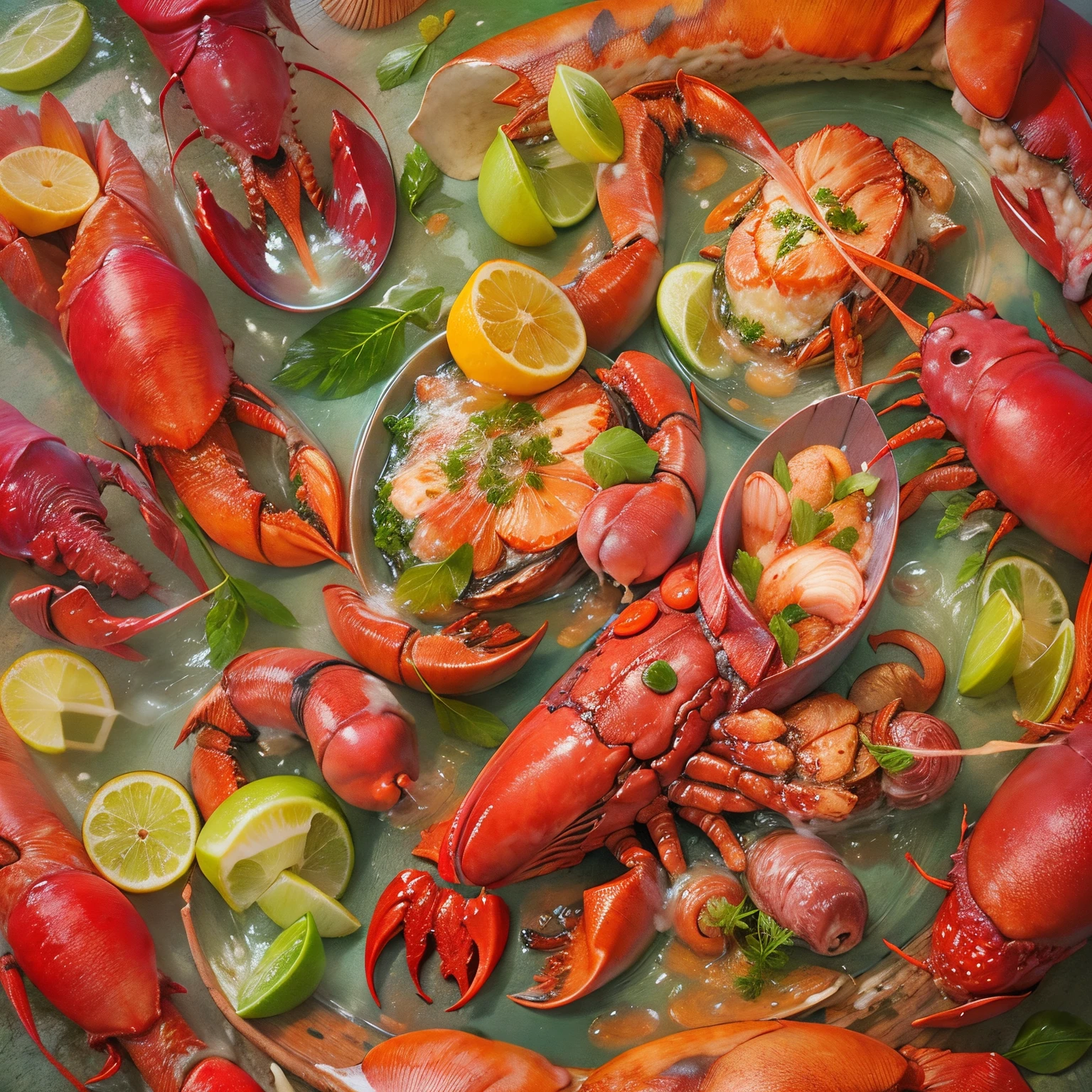 UHD, best quality, highreig meal, rich, delicious food, food, lobster, seafood