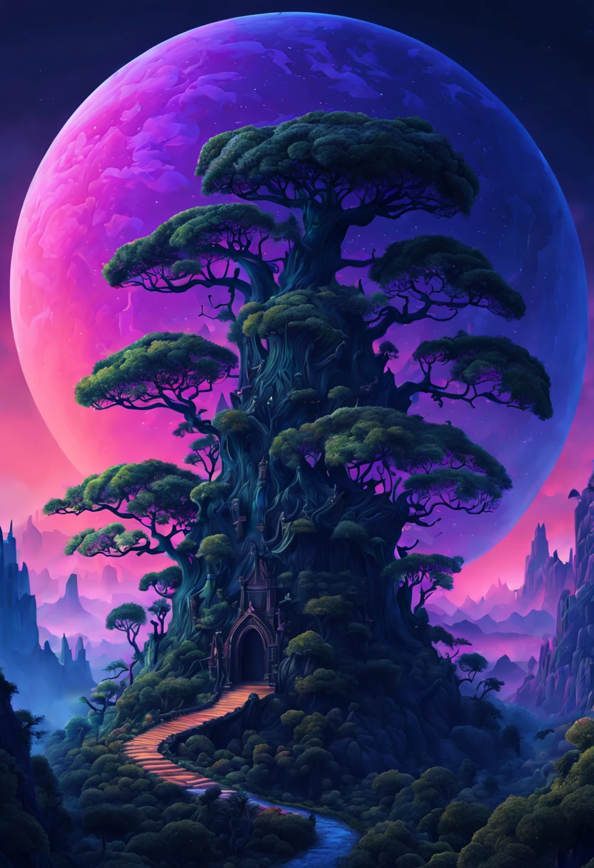 Magical Plants, Alien planet, Magic Realism Style, surrealistic, dark fantasy, Dark art, intricate, (best quality, masterpiece, Representative work, official art, Professional, unity 8k wallpaper:1.3)
