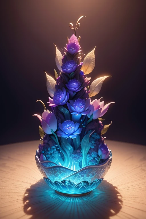 best quality, realistic, photorealistic, ultra detailed, "Mountain of Flower and Fruit,Fairy" highly detailed carving on "southern ice" porcelain,Ultra wide angle,Accent Lighting,Volumetric Lighting,backlighting, (detailed light),((an extremely delicate and beautiful)),dramatic_shadow,ray_tracing,hdr