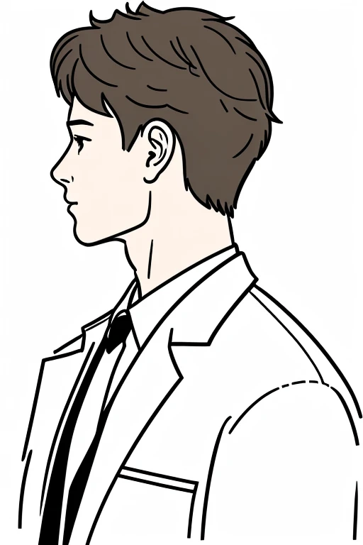 A line drawing of the profile of a male intensive care doctor wearing a white coat with a white background.