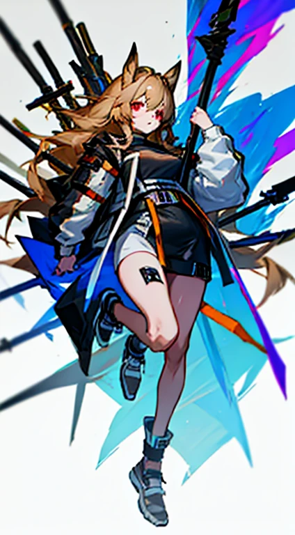 arknights　A slender　Full body painting　an legs　Dynamic