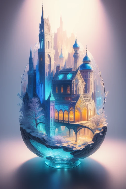 Microlandscape,cleanness,Glass texture,intricate detailed, Brilliant colors,Magical art