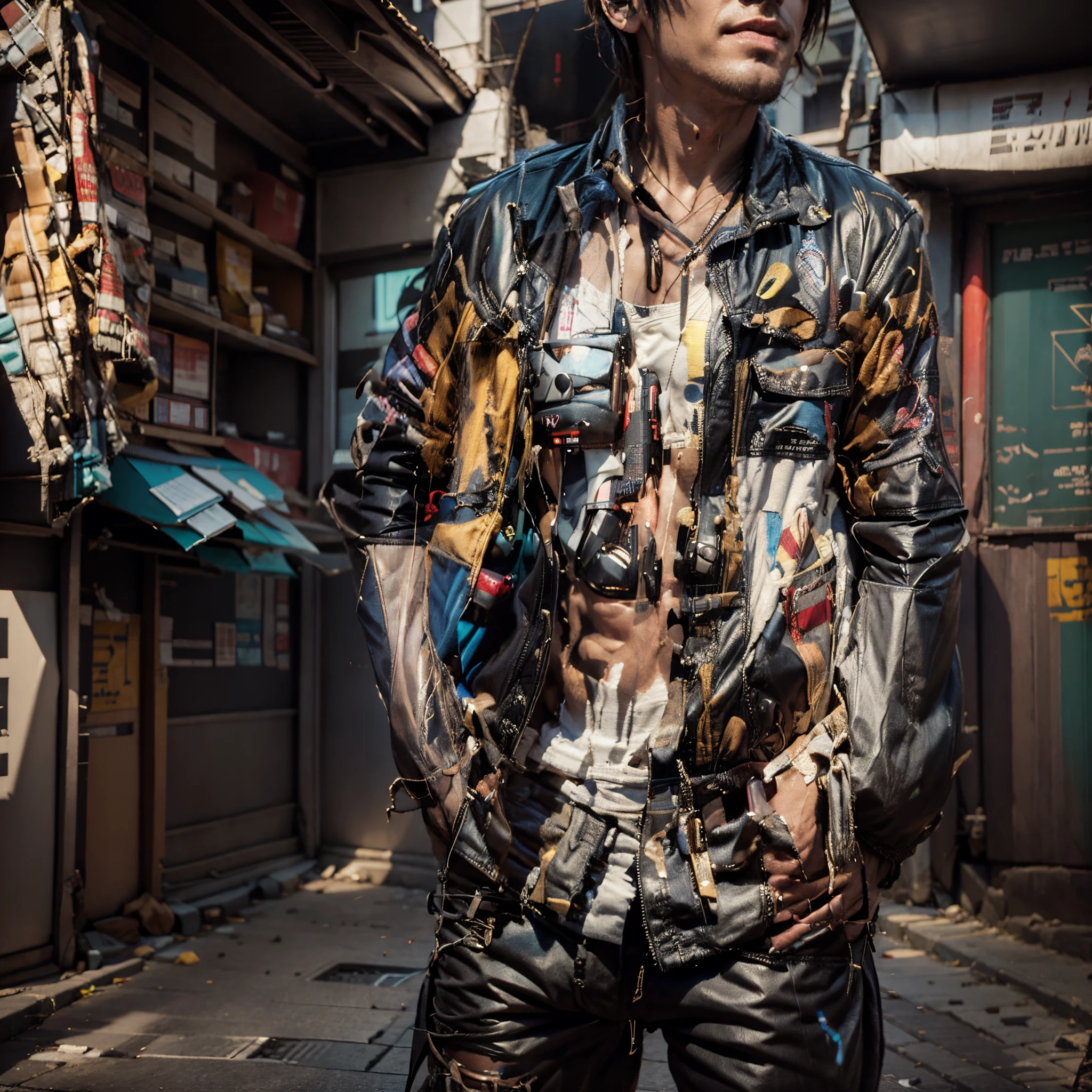 Background change in cyberpunk a handsome boy 8k face change