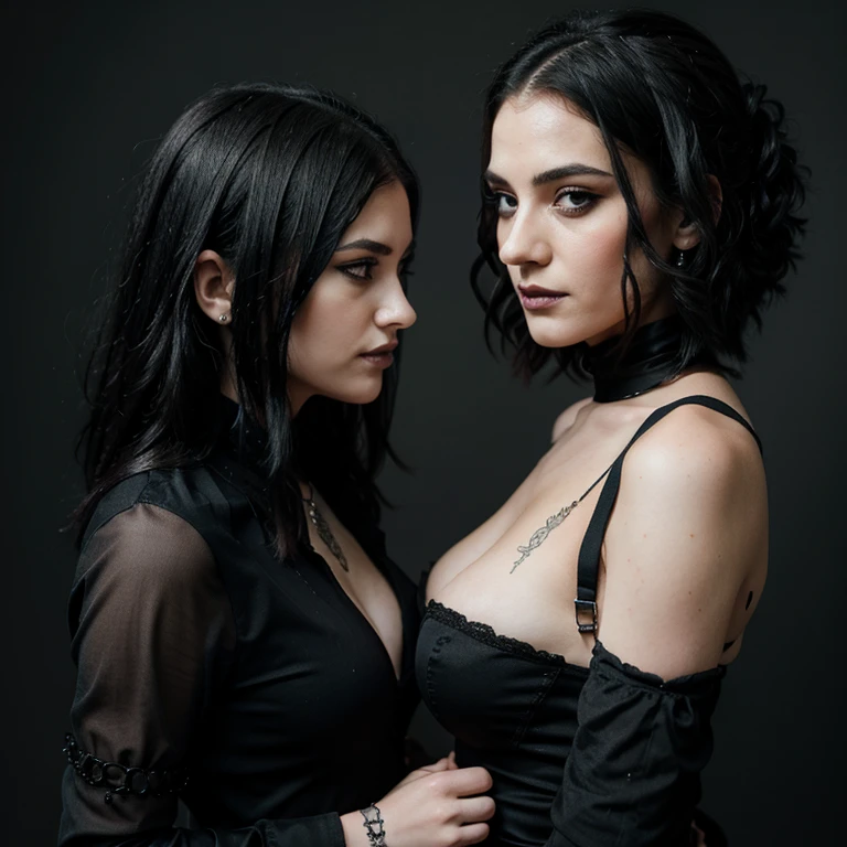 Goth lesbians embracing