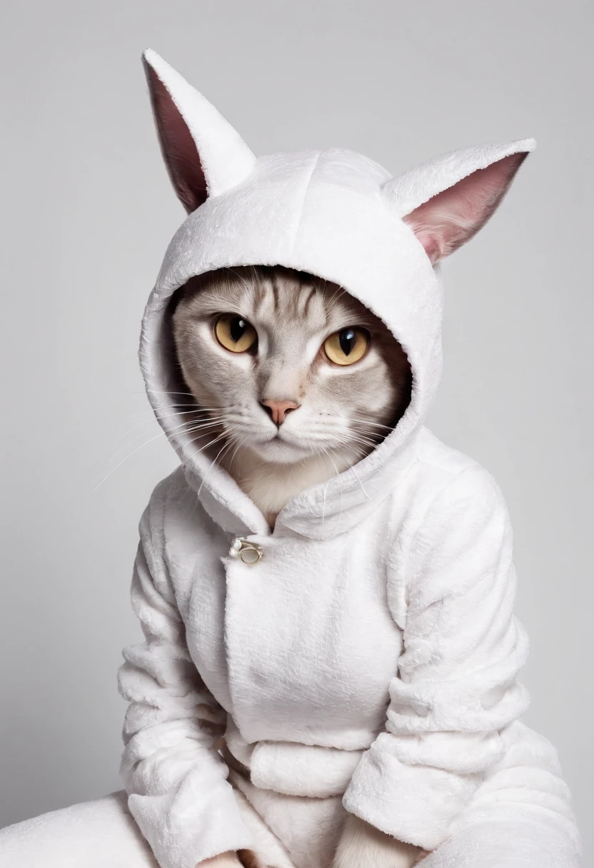 A cat wearing sexy bunny suit