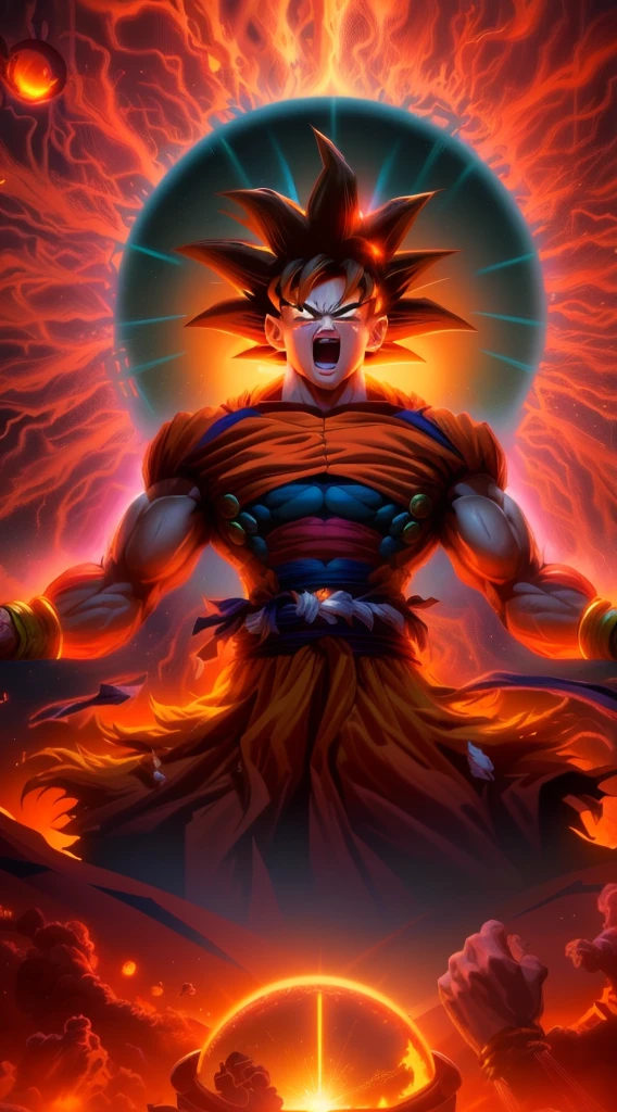 dragon ball goku poster by matto, fractal thunder dan mumford, in the style dan mumford artwork, inspired by Dan Mumford, in the art style of dan mumford, dan mumford. maya render, el bosco and dan mumford, by Dan Mumford, dan mumford and alex grey style, dan mumford. octane render, dan mumford. 8 k octane render, studio ghibli and dan mumford