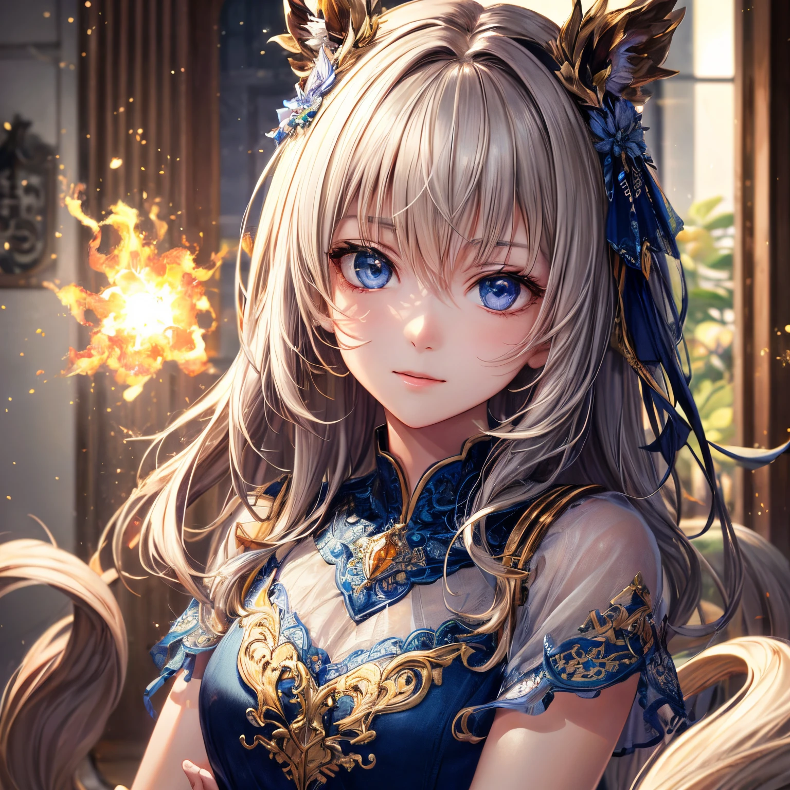 tmasterpiece, Best quality at best, high qulity, k hd, High quality texture, Highqualityshadow, high detal, Beautifully meticulous, Fine and detailed, extremely detremely detailed CG, Detailed texture, realistic facial expressions, actual, Colorful , Exquisite, 电影灯光, Sideslit, lens flare glow, Ray traching,Beautiful and delicate face with tail, Delicate beautiful and delicate eyes,