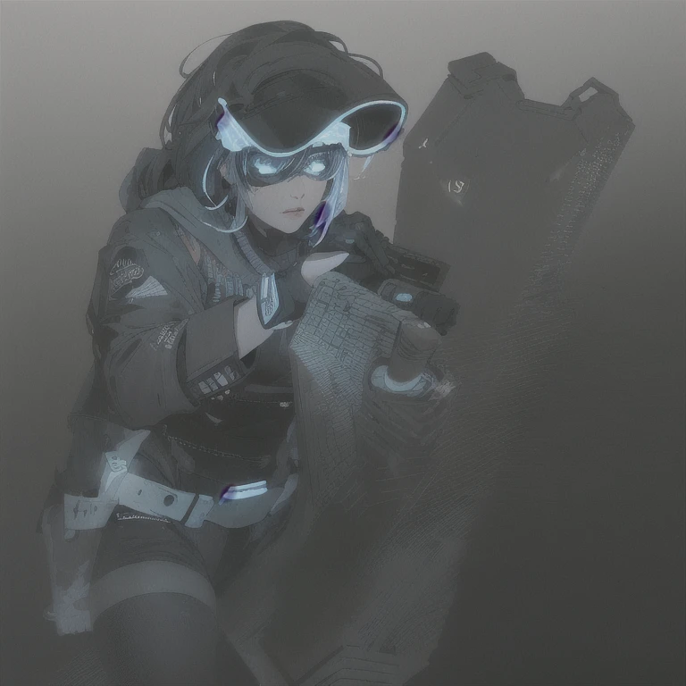 ((La mejor calidad)), ((obra maestra)), (muy detallado:1.3), ...............................................................................................................................................3D, Beautiful (cyberpunk:1.3) Mujer hacker, peinado corto,pelo corto, Volver al visor, cabello grueso, Terminal de ordenador operativo, Pantalla montada en la cabeza, computer server, Pantalla LCD, fiber optic cable, Logotipo de la empresa, HDR (High Dymanic Range), Trazado de rayos, NVIDIA RTX, Super resolution, Irreal 5, Subsoil Scatter, Textura PBR, Post-procesamiento, Anisotropic filtering, profundidad de campo, maximum sharpness and sharpness, Texturas multicapa, Albedo y Highlight Maps, Sombreado de superficies, Accurate simulation of light-material interactions, proporciones perfectas, Renderizado de octanaje, duotone lighting, ISO bajo, balance de blancos, Regla de los tercios, amplia apertura, 8K RAW, efficient sub-pixels, sub-pixel convolution, glow particles, dynamic pose