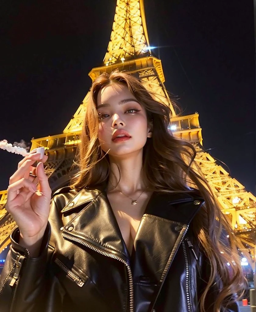 Araffes in front of the Eiffel Tower smoking a cigarette, em Paris, Irina French, francesa, Retrato Demi Rose, Retrato Sophie Mudd, dilraba dilmurat, Estilo de Julia Razumova, Taran Dasha, Pokimane, Anna Nikonova aka Newmilky, Retrato por Demi Rose, Viktoria Gavrilenko
