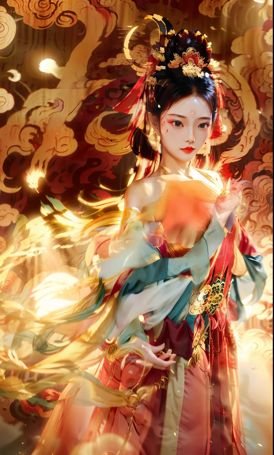 Dancing woman wearing traditional Chinese costume, 宮 ， A girl in Hanfu, Inspired by Lanying, Hanfu, Beautiful rendering of the Tang Dynasty, Popular topics on cgstation, Queen of the Sea Mu Yanling, Inspired by Qiu Ying, Wearing ancient Chinese clothes, Inspired by Plum Tree, Inspired by Luo Mu, Chinese outfit