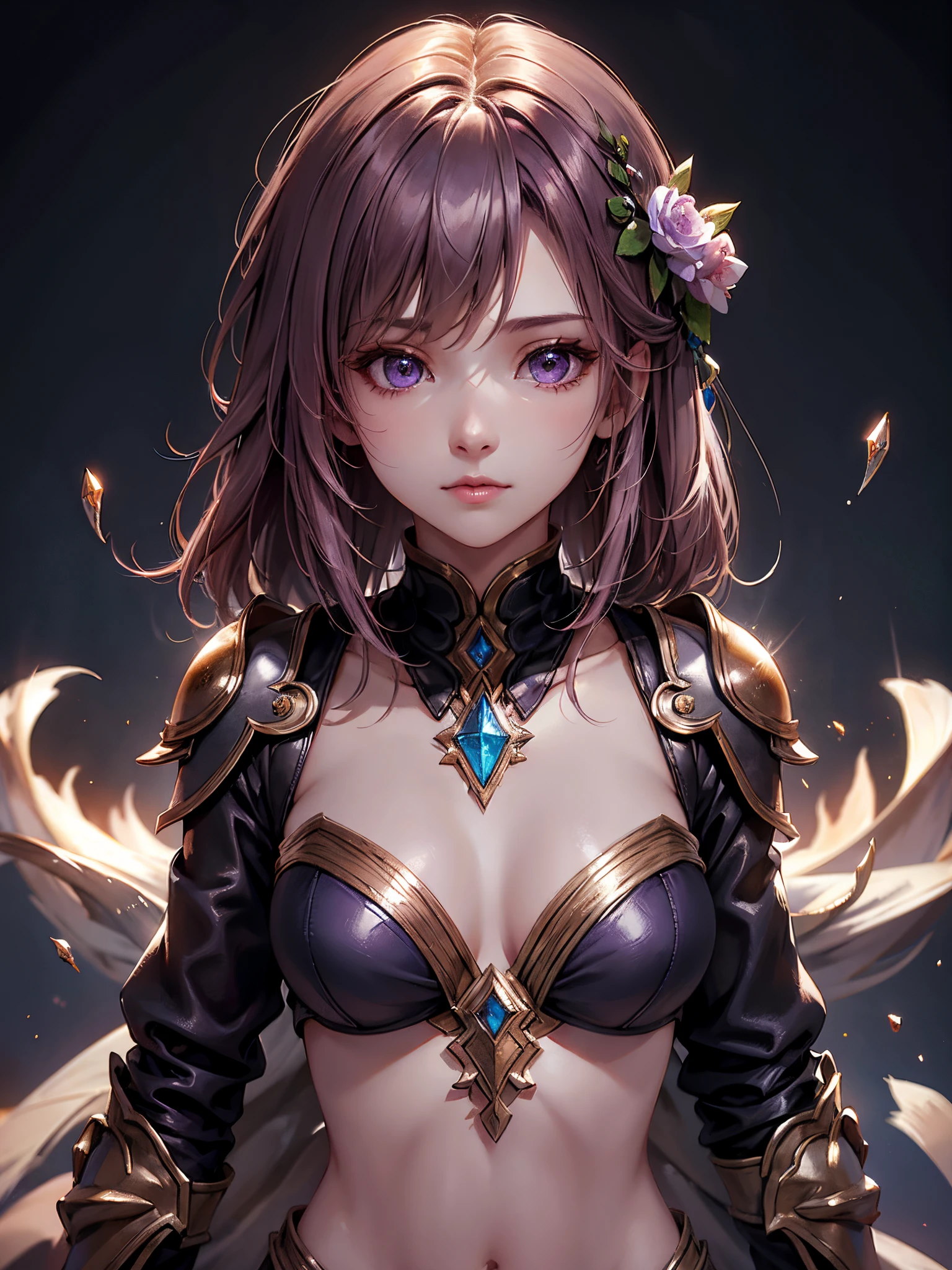 Zerg queen beautiful girl: Lanlinger is 18 years old, messy  hair, oil painted, Beautiful perfect face, Soft skin and perfect face, Added light purple and violet, Added light red, Complicated details, splash image, 8K分辨率, tmasterpiece, Cute face, Mysterious magic array background