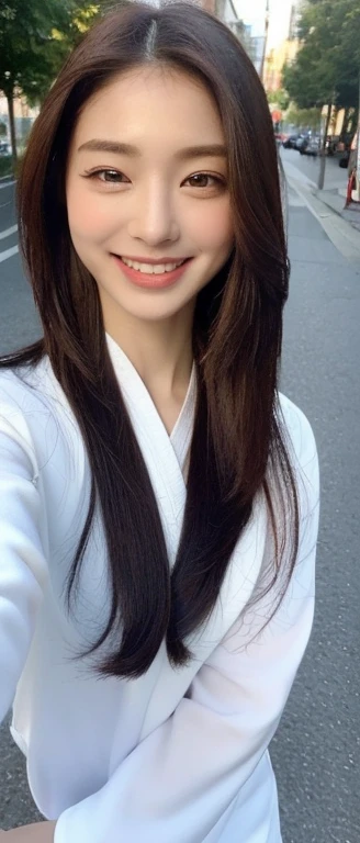 ((top-quality、8K、masterpiece:1.3))、foco nítido:1.2、Beautiful woman with perfect body shape:1.4、Slim abs:1.2、(Layered Hair Style:1.2))、(校服:1.3)、Sateen:1.3、Street:1.2、wetbody:1.4、Highly detailed facial and skin texture、A detailed eye、二重まぶた、Colossal tits、A smile、