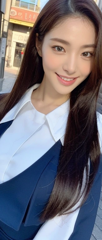 ((top-quality、8K、masterpiece:1.3))、foco nítido:1.2、Beautiful woman with perfect body shape:1.4、Slim abs:1.2、(Layered Hair Style:1.2))、(校服:1.3)、Sateen:1.3、Street:1.2、wetbody:1.4、Highly detailed facial and skin texture、A detailed eye、二重まぶた、Colossal tits、A smile、