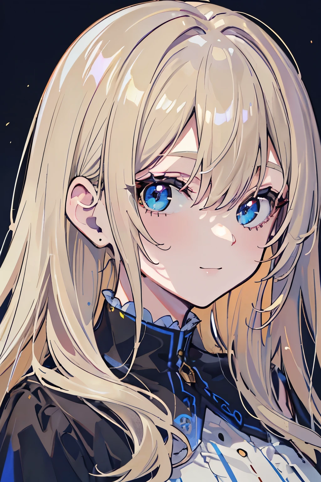 Light smile、natta、Raw photography、(((Portrait of extreme beauty)))、((glistning skin))、女の子1人、16 year old beautiful girl in Prague、bright expression、((platinum-blonde-hair))、[Big blue eyes that shine like jewels]、Glossy glossy skin、Silky long straight hair、eye liner、Beautiful bangs、Hair between the eyes、((​masterpiece、top-quality、ultra-detailliert、Film Light、intricate-detail、hight resolution、ighly detailed))、细致背景、8KUHD、Digital SLR、Soft light、hightquality、Film grain、FujifilmXT3 、Shallow depth of field、natural soft light、（No hands）、Kamimei、Lush bust