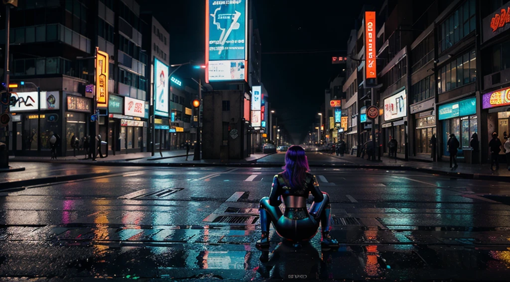 Pay attention to small details like street signs, holographic advertisements, and reflections to enhance the cyberpunk atmosphere.