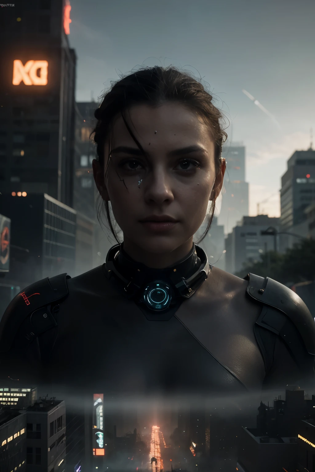 ((best quality)), ((masterpiece)), (detailed), perfect face, Imagine a futuristic concept art of a dark entity harnessing advanced technology to manipulate reality, its influence spreading across a cybernetic cityscape. Use a sleek, futuristic design to capture the evolving nature of evil in a technologically advanced world.