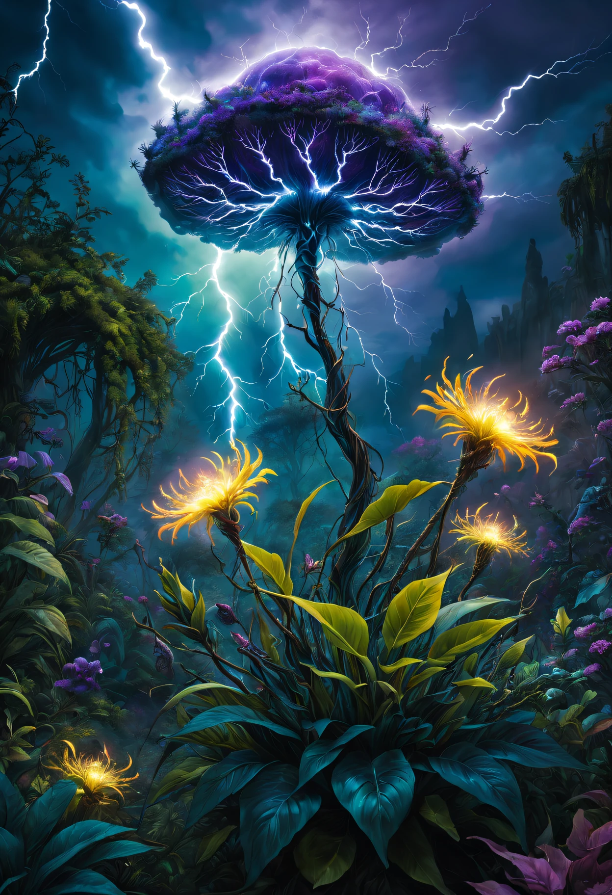 魔法flame magic外星植物,Best quality at best,A high resolution,tmasterpiece:1.2,ultra - detailed,actual:1.37,terror,flame magic,otherworldly plants,Burning flame,Glowing leaves,enchantedgarden,mysterious atmosphere,Sinister shadows,hauntingly beautiful,weird light,Intense colors,darkness aura,mysterious vine,Fiery tendrils,dancing embers,an alien landscape,ethereal flower,magic energy,surreal scenery,Shadow characters,mysterious creature,Attractive lighting,unnatural growth,Ominous existence,Haze,Flashing light,spectral glow,intense heat,Whispering Fire,Supernatural powers,Glowing sphere,mystical spells,spooky ambiance,otherworldly beauty,Spectrum Plants,beyond vision