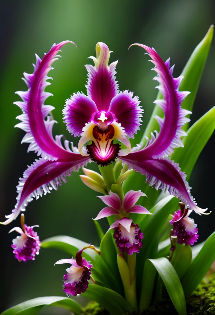 a magical plant,Monkey face dragon orchid, crystalz