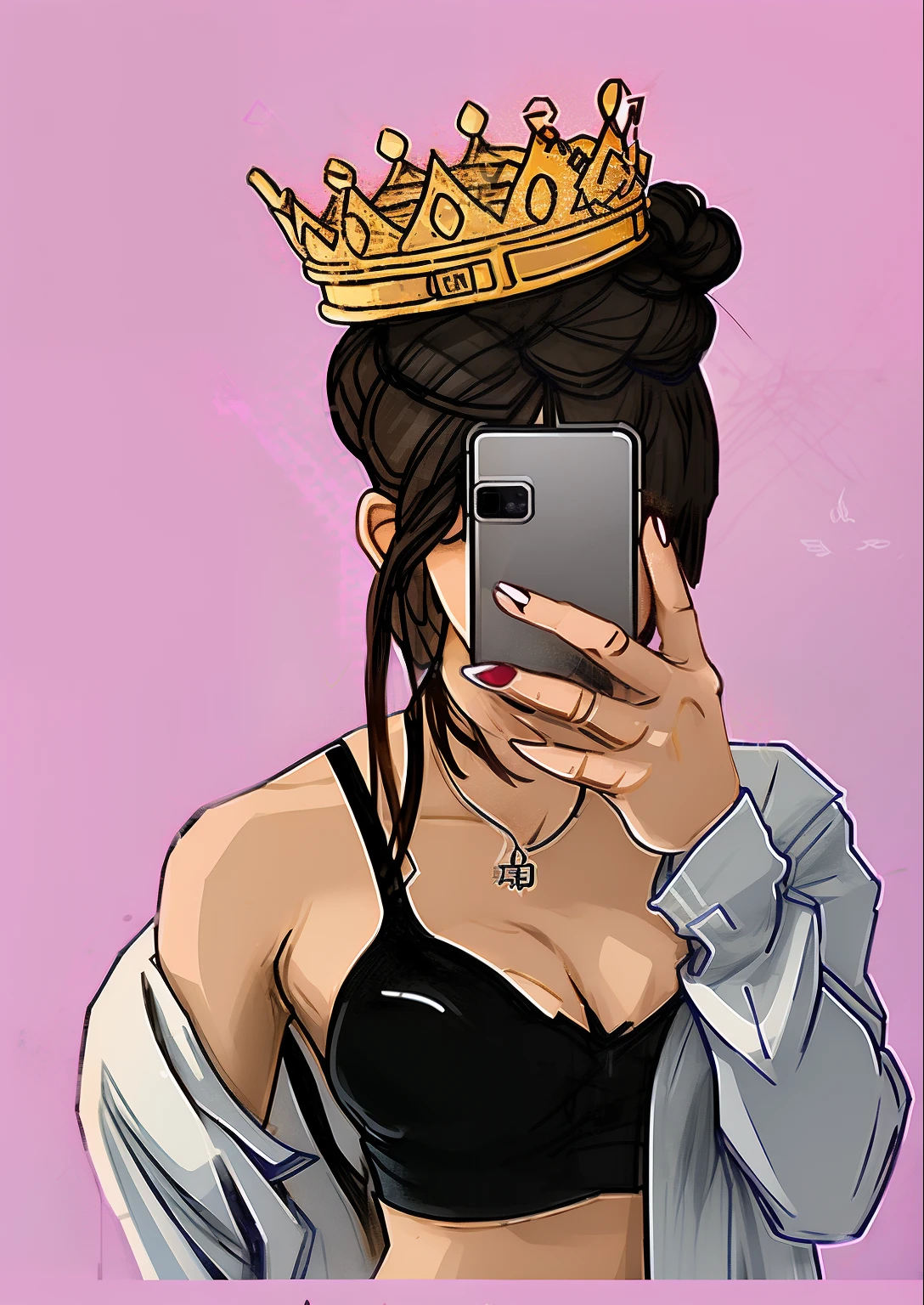 a close up of a person holding a cell phone with a 王冠 on top of it, queen 王冠 on top of her head, with a 王冠, in a 王冠, 王冠ed, 王冠 on head, like a 王冠, wearing a 王冠, with 王冠, 王冠!!!!!!, 王冠, with a spine 王冠, wearing 王冠, wears a light grey 王冠, 王冠s