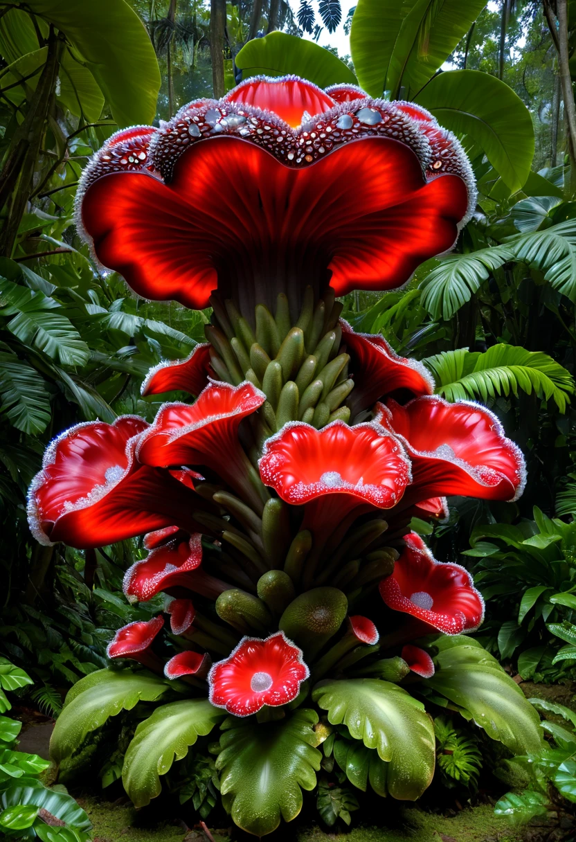 a magical plant,beautiful rafflesia, crystal