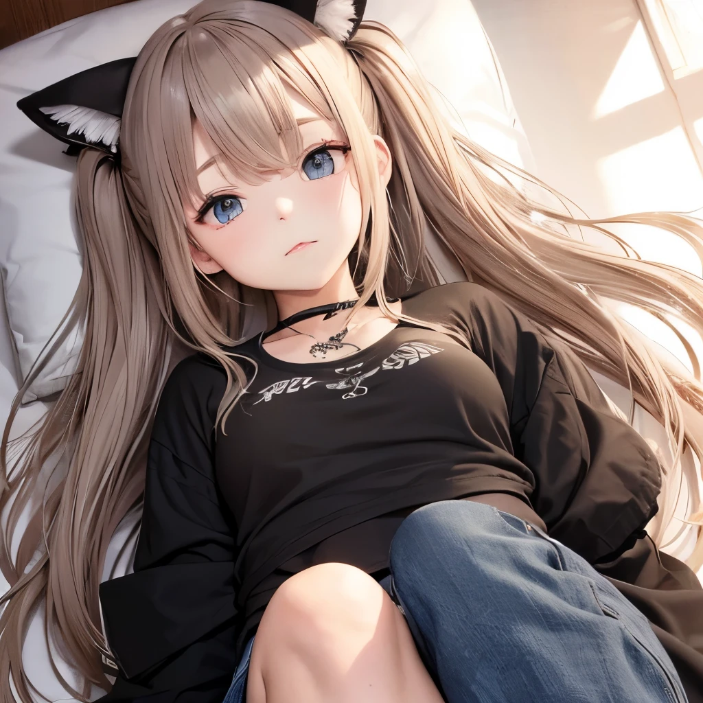 (best quality:1.2),high detailed,1girl,li,pee,14 yegirl,paw pose,(oversized shirt:1.2),in the cardboard box,lying in box,blonde hair,(heterochromia:1.2),bottomless,slim legs,panties,off shoulder --auto --s2