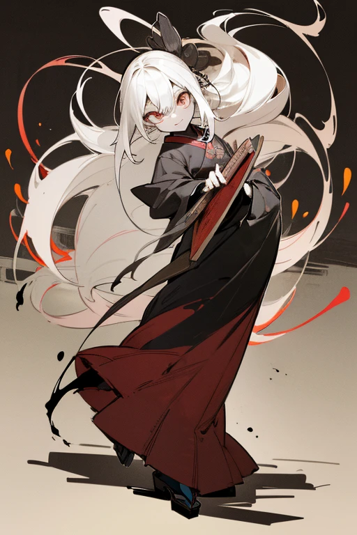 ((Outline warm color)), ((rough sketch)), ((Line drawing drawing style illustration)), (full body), ((Japanese painting)), (eerie), ((Maine is a monster)), Dark atmosphere, horror factor, personification of junk, Mysterious Variants, spooky look, doll-like face, crazy face, looks like a person, Japanese style tool, ((masterpiece)), ((high resolution)), ((super delicate)), ((8k)), (Distinctive hair style), (Creative accessories), (individualistic atmosphere), eerie worldview, Japanese Monsters, madness, Crazy smile, Condescending eyes, action pose