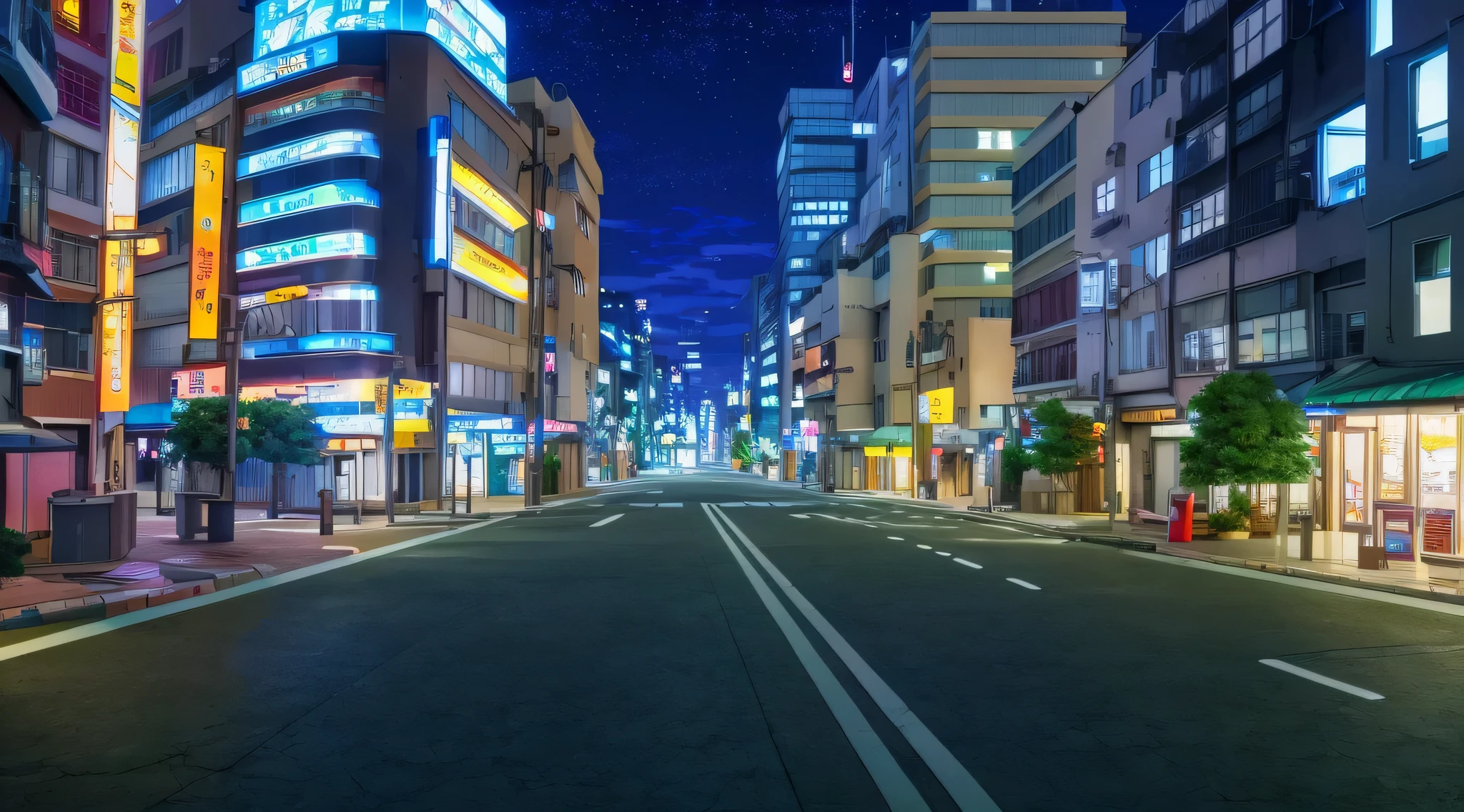 city night scene street scene,There is an alley in the middle,Surrounded by trees and buildings, hd anime cityscape, anime style cityscape, anime movie backgrounds, colorful anime movie backgrounds, tokyo anime scene, anime backgrounds art, city street view background, Rio de Janeiro in an animated film, streets background, anime scenery concept art, anime movie screenshot, anime scene, anime scenery, anime backgrounds, kyoto animation still,4K,8K,Ultra HD Street View