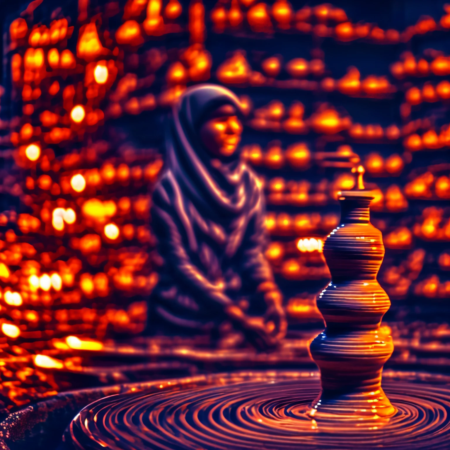 a young male Ustadz shaking hands with the prophet Khidir in the desert ,intricate mech details, ground level shot, 8K resolution, Cinema 4D,(Best Quality, 4k, 8K, high resolution, Masterpiece: 1.2), Highly detailed, (realistic, Photorealistic, Realistic: 1.37), portrait a, Vibrant colors, studio lighting, Sharp focus, physics-based rendering, description extreme details, Islamic Topics, 1st century scene, shining light.