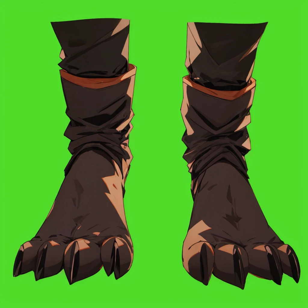 Paws, paws under pants (detailed hadow under pants), 4 finger (detailed white claws), beans under paws, detailed, hd quality, high graphic, 2d, front view perspective.