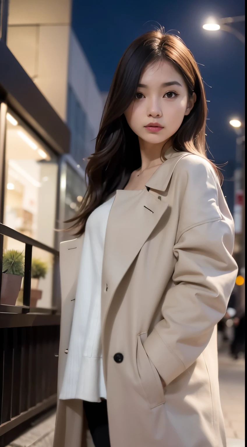 T-shirt, coat, , (photorealistic:1.4), (best quality:1.0), (ultra highres:1.0), 8k, RAW photo, (masterpiece:0.2), , zydG, 1girl, detailed skin, looking at viewer, brown eyes, (short hair with bangs:1.2), (large breasts:1.0), (large areolae:0.8), , (pureerosface_v1:0.5)