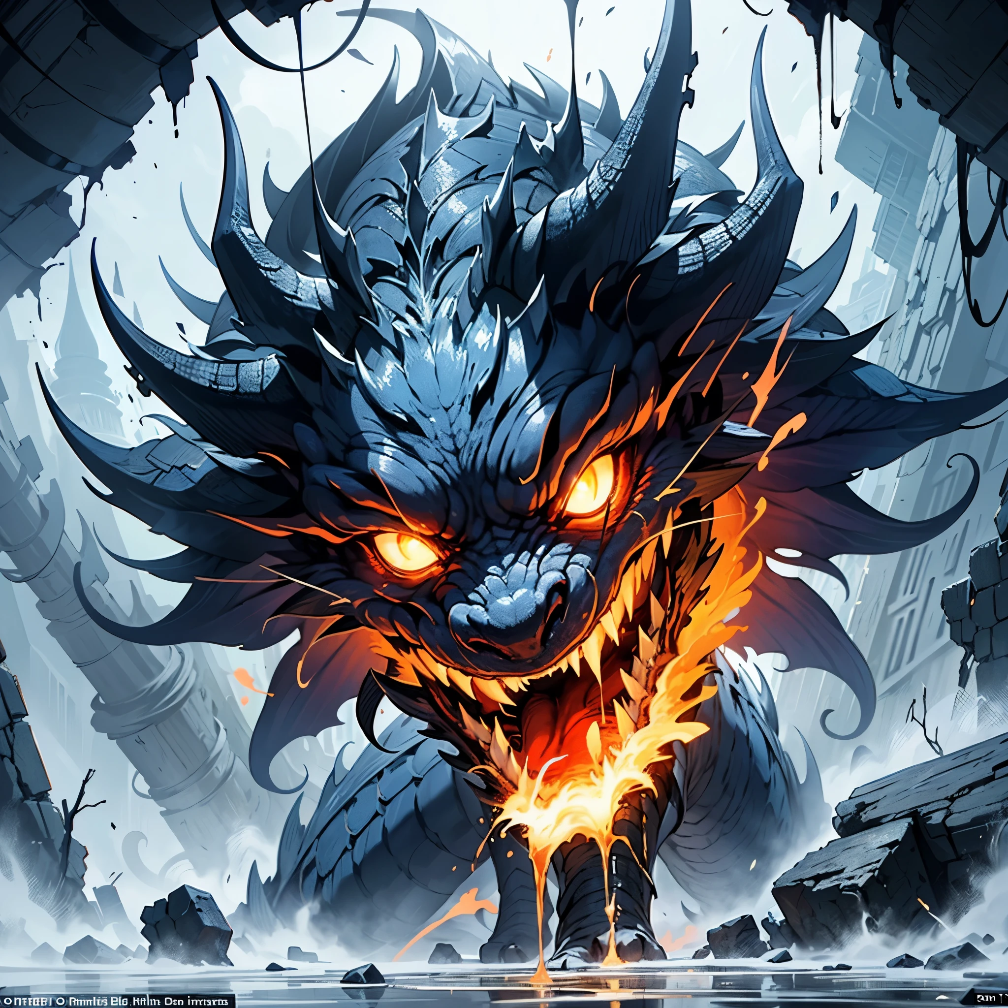 Capture the essence of eternal chaos and impending doom in this masterful graphite rendering by the renowned artist. "Inferno's Majesty: The Malevolent Dragon" is a visual symphony of darkness and despair, a haunting portrayal of a world on the brink of destruction. The heart of the composition is the malevolent dragon, a creature of unfathomable power and malevolence. Its sinewy body coils like a stormy tempest, every graphite stroke emphasizing its strength and dominance. The dragon's eyes burn with an otherworldly fire, a sinister glow that pierces the very soul of those who dare to meet its gaze. Its teeth, sharp as obsidian blades, drip with a venomous anticipation. As the dragon rears back, its colossal wings unfurl like the tattered remnants of a fallen kingdom, casting an ominous shadow over the scorched earth below. The skies are choked with smoke and ash, a testament to the devastation that follows in its wake. But amidst the chaos, a once-mighty citadel stands, now a crumbling bastion of resistance against the dragon's reign of terror. Flames lick at its walls, devouring the grandeur that once defined this majestic fortress. The juxtaposition of the dragon's menacing presence and the fragile beauty of the burning citadel serves as a poignant reminder of the fragility of power and the inevitable march of time. The artist's meticulous use of graphite allows for a stunning interplay of light and shadow, lending depth and texture to every stroke. The viewer is transported to a realm where fear and awe collide, where the sinister dance of the dragon and the flames is frozen in an eternal moment of chaos. "Inferno's Majesty: The Malevolent Dragon" is more than a mere artwork; it is an experience that beckons the audience to contemplate the eternal struggle between destruction and resilience, power and vulnerability. The artist's deft hand and keen eye have crafted a masterpiece that will forever haunt the viewer's imagination, a testament to the timeless a