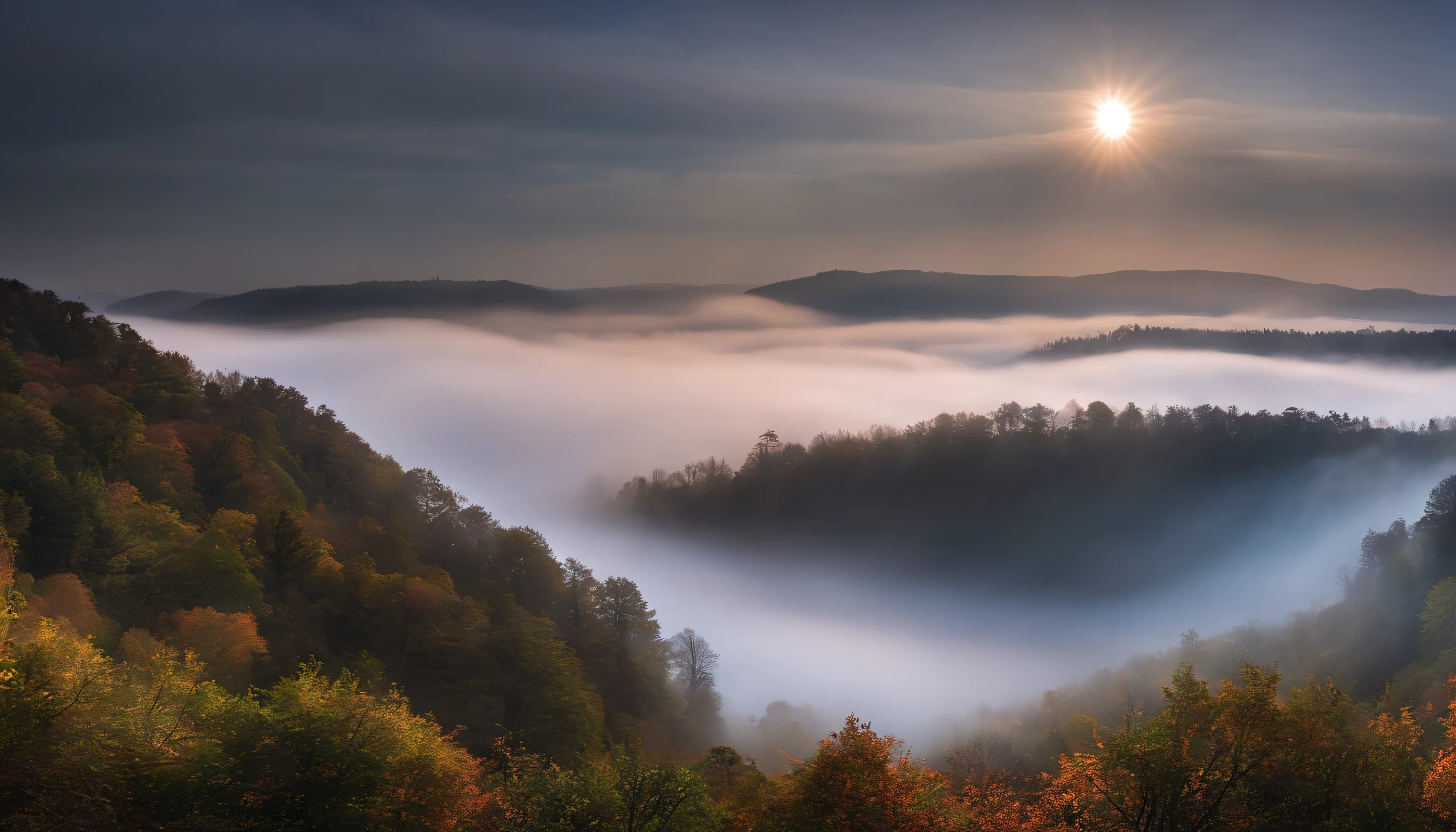 riding the wave,Cloud fog,in the early morning