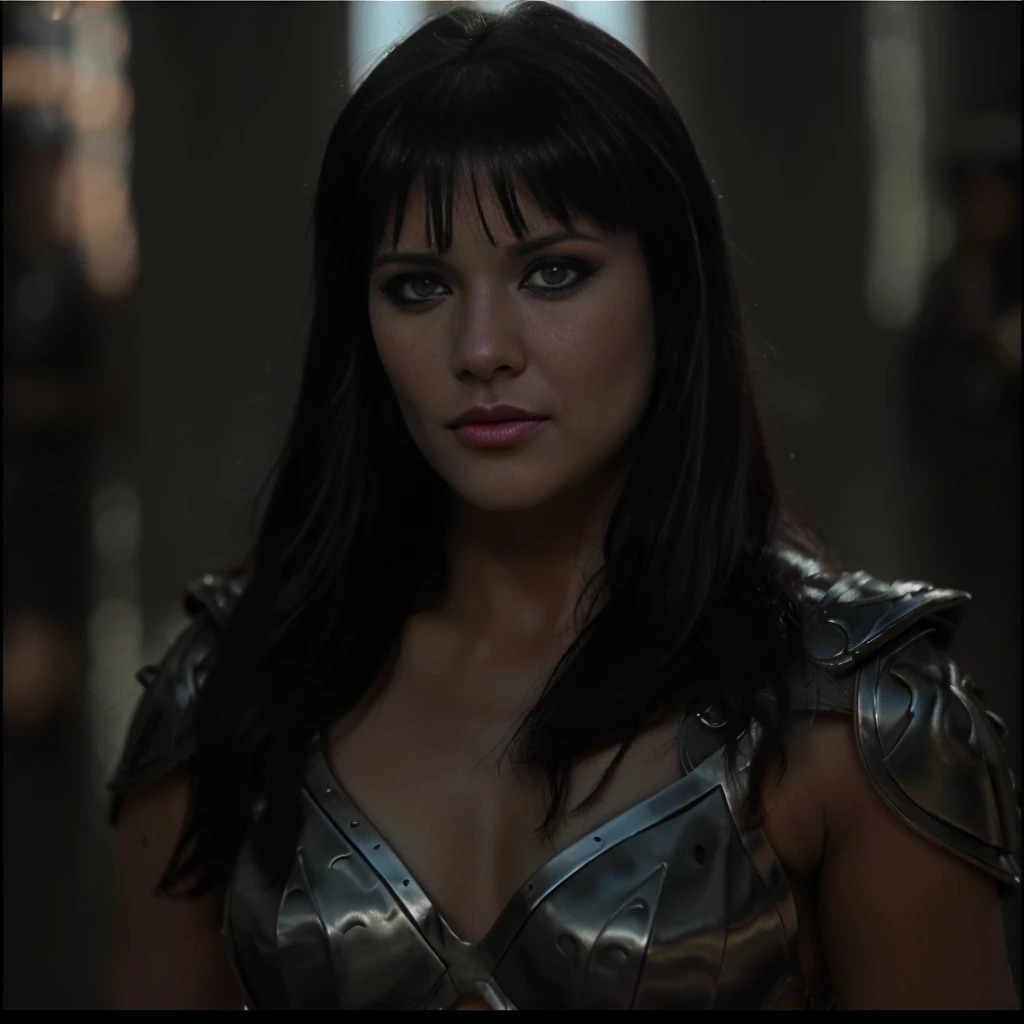 Xena:1.1), (perfect facial features:1.1), (belos olhos detalhados, beautiful detailed lips, olhos e rosto extremamente detalhados, seotorrealistic long eyelashes:1.37), (ultra-detalhado, Realistic), (retrato, horror), (vivid colors), (studio lighting), (toneladas de sutioco coreokeh crocante) Textura ultrarrealista, expression of anger, olhos azuis penetrantes