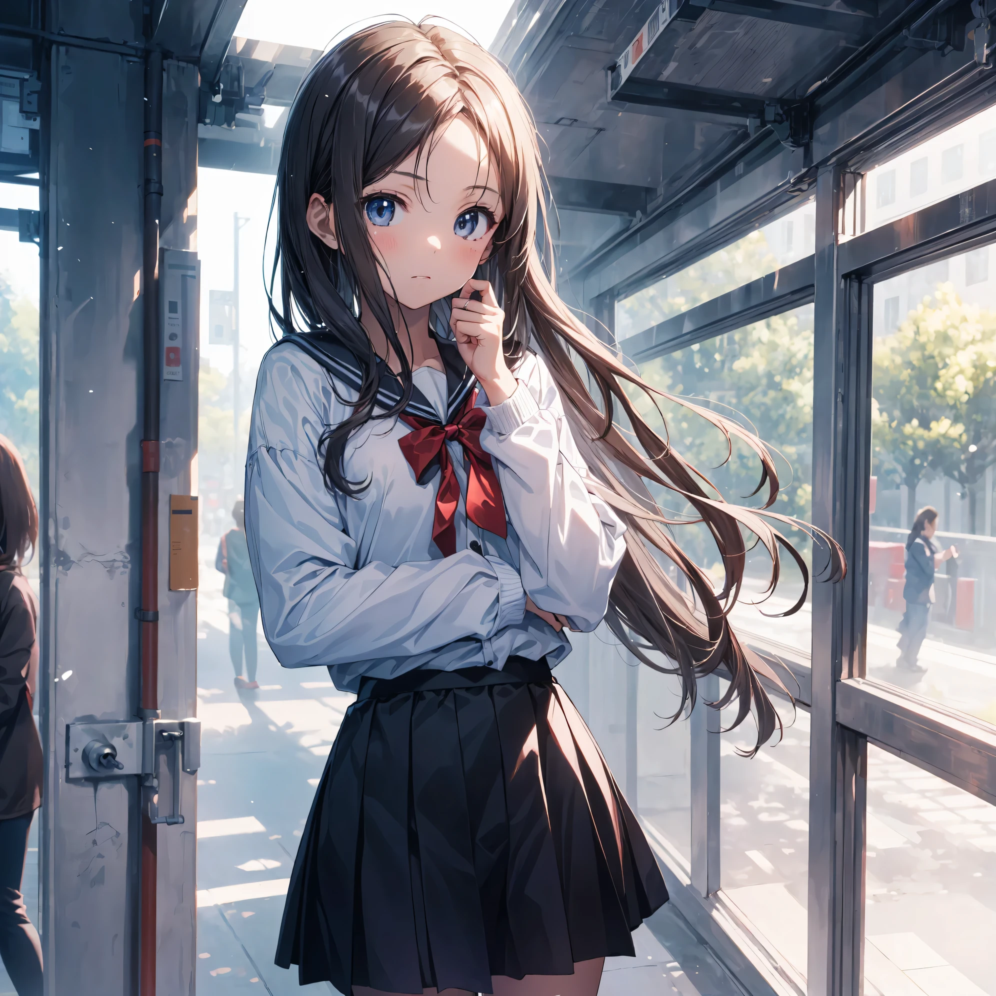 (Best Quality, 4K, 8K, hight resolution, masutepiece:1.2), Ultra-detailed, (cool and realistic,Photorealsitic:1.37), hight resolutionであり, anime moe art style, best anime 8K konachan wallpaper, Pixiv Contest Winner, Perfect Anatomy, Ultra-detailed細なスキン,BREAK,(Draw a girl sleepily walking to school. ),BREAK, 1girl in, (Solo,Lori,,13yea:1.3),Full limbs, complete fingers, a junior gynous attraction, Eros is fleeting, (Parted hair in the middle,Forehead), flat chest, Small butt, groin, Small eyes,Beautiful detailed black eyes, Well-proportioned iris and pupils, disgusted eye, hight resolution detailed hair, Sailor Uniform, Skirt, On the way to school. BREAK,Medium: Anime Art, Vibrant colors, Sharp Focus, Professional, Bokeh.
Lighting: Natural light shining a soft light on the girl, Create a warm and cozy atmosphere on your way to school..BREAK,Best lighting by famous artists, 8K,Illustration,