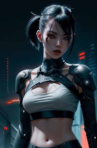 sci-fi city riot with humanoid aliens, beautiful Asian cyberpunk girl wearing a revealing police riot uniform holding a baton, nude, topless, thong, jacket, handcuffs, pistol in holster, police riot helmet, standing next to a police riot android, quad drills, mask, longeyelashes, cat ear headphones, evil smile, makeup, parted lips, angry, masterpiece, ccurate, anatomically correct, textured skin, high details, best quality, 8k, highres, award winning, masterpiece, anatomically correct, super detail, award winning, best quality, 16k
