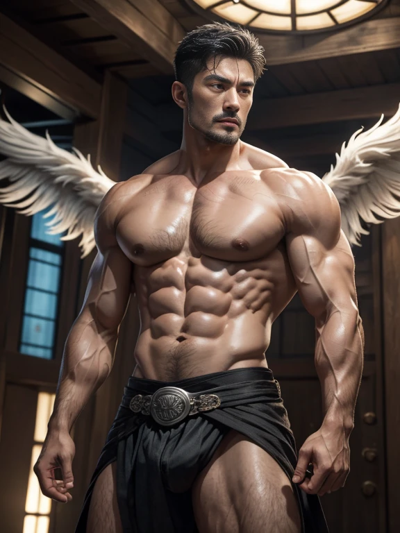 masseter membrane、well built、put on eyes、(eBlue eyes)、Have a pair of huge open wings，largeeyes！largeeyes！Straight nose！largest wing root，(Has a pair of huge wings with white feathers)、35yo、gay twinks、scantily clad、Brush cut！Nod and pull your head five times！！outdoor sports board！(高the detail8k)Dark skin！raise your eyes！open your eyes！ ((realistically)), Sexy white silk fabric！Raised sexy！[Dressed in white silk flowing fabric worn by sexy Romans！The cathedral has stained glass]! !!!dermis, [ 短发the detail, Shaved on both sides, silvery white ]!! ultra - detailed, Best quality at best, Strong light illumination, Focus sharp, theater audience, The upward lens is closer to the body, (( Lean Body Fat 15%，短发the detail！ shave the sides short, silver whey health, My chest is hairy, bodyhair, , 露出shaggy的腋窝, shaggy的腿, silber hair,)), Full body lesbian, musculous吉加查德, Super buff and cool, aged 40, shaggy, a screenshot by Adam Dario Keel, reddit, Photographic realism, , and face, artem, Bigchest, Upper part of the body, Fluffy, Muscle tissue, attractive male, shaggy的身体, Gigachard The Art of musculous Abnormality, New row added, Tanaka Ryu HD, fukaya yuichiro, Yoshifumi Ujima, akikazu mizuno, style of kentaro miura, Shen Hangga, shin-hanga, yoshida , Tanaka Ryu HD, New row added, fukaya yuichiro, Yoshifumi Ujima, akikazu mizuno, style of kentaro miura, Shen Hangga, shin-hanga, yoshida, Hideo Minaba, Chad handsome charming male，side ，Inspired by the realistic photos of Ludovit Fula, placed in a, sweaty abs, Well-defined abs, attractive body, flowers growing out of his body, [ silber hair ]!!, muscle men, tear drop, There are abs, muscle men纠缠在一起, six-pack, [ defined abs ]!!, sexy muscular body, musculous躯干,Strong masculine characteristics,35yo，Tony Leung, :: sport, 32years old, masculine pose, David Gandhi, 35yo, male model, Sold for 50 years，Zhu Yilong, attractive male，Side Body("！, large bulge ":1.2),(dynamicposes:1.1), 大腿的tmasterpiece, Best quality at best, A high resolution, closeup portrait, malefocus, solofocus, of a man, Sold for 50 years, The erection、Ai Jia、low angle hairstyle, Grow a beard, weight loss，Stay healthy, My chest is hairy, bodyhair, , Raised sexy，露出shaggy的腋窝, shaggy的腿, little beard, model poses, Surprising composition, Front view, HighDynamicRange, Bad laughs， , Eight-pack abs, Abs hair，, raise your hands high, 短发the detail, Shaved on both sides, silvery white, Grow a beard, spark of light, Sexy big bulge！，There are small protrusions in the abdomen, the detail, Belly and hairy belly are complicated， 8K post-production，musculous性格, Strong masculine characteristics, muscle men图片, Bulging muscles, muscle men, musculous大腿 ８ｋ 高the detail,电影灯光, hyper realisitc, 高the detail, Anatomically correct, ctextured skin,!high high quality,wide wide shot！全身Best quality at best, A high resolution, tmasterpiece, Guy、musculous、短发the detail、NSFW、Spacious size、Authentic texture、Upper part of the body、large bulge、、soles of feet、wastelands、training