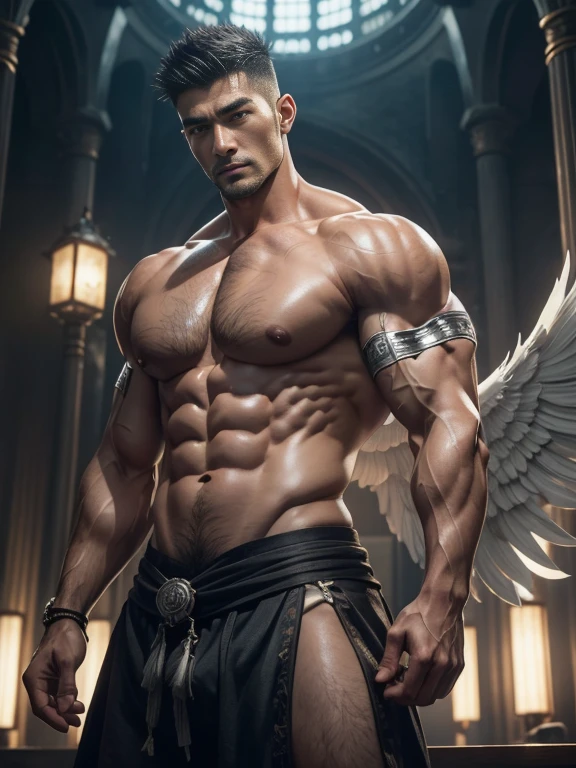 masseter membrane、well built、put on eyes、(eBlue eyes)、Have a pair of huge open wings，largeeyes！largeeyes！Straight nose！largest wing root，(Have a pair of huge wings，There are white feathers on it)、35yo、Asian male celebrity、Xiao Zhan、chest muscle、sports student、cool guy、年轻、Brush cut、gay twinks、scantily clad、Brush cut！Nod and pull your head five times！！outdoor sports board！(高the detail8k)Dark skin！raise your eyes！open your eyes！ ((realistically)), Sexy white silk fabric！Raised sexy！[Dressed in white silk flowing fabric worn by sexy Romans！The cathedral has stained glass]! !!!dermis, [ 短发the detail, Shaved on both sides, silvery white ]!! ultra - detailed, Best quality, Strong light illumination, Focus sharp, theater audience, The upward lens is closer to the body, (( Lean Body Fat 15%，短发the detail！ shave the sides short, silver whey health, My chest is hairy, bodyhair, , 露出shaggy的腋窝, shaggy的腿, silber hair,)), Full body lesbian, Muscular吉加查德, Super buff and cool, aged 40, shaggy, a screenshot by Adam Dario Keel, reddit, Photographic realism, , and face, artem, Bigchest, Upper part of the body, Fluffy, Muscle tissue, attractive male, shaggy的身体, Gigachard The Art of Muscular Abnormality, New row added, Tanaka Ryu HD, fukaya yuichiro, Yoshifumi Ujima, akikazu mizuno, style of kentaro miura, Shen Hangga, shin-hanga, yoshida , Tanaka Ryu HD, New row added, fukaya yuichiro, Yoshifumi Ujima, akikazu mizuno, style of kentaro miura, Shen Hangga, shin-hanga, yoshida, Hideo Minaba, Chad handsome charming male，side ，Inspired by the realistic photos of Ludovit Fula, placed in a, sweaty abs, Well-defined abs, attractive body, flowers growing out of his body, [ silber hair ]!!, muscle men, tear drop, There are abs, muscle men纠缠在一起, six-pack, [ defined abs ]!!, sexy muscular body, Muscular躯干,Strong masculine characteristics,35yo，Tony Leung, :: sport, 32years old, masculine pose, David Gandhi, 35yo, male model, Sold for 50 years，Zhu Yilong, attractive male，Side Body("！, large bulge ":1.2),(dynamicposes:1.1), 大腿的tmasterpiece, Best quality, A high resolution, closeup portrait, malefocus, solofocus, of a man, Sold for 50 years, The erection、Ai Jia、low angle hairstyle, Grow a beard, weight loss，Stay healthy, My chest is hairy, bodyhair, , Raised sexy，露出shaggy的腋窝, shaggy的腿, little beard, model poses, Surprising composition, Front view, HighDynamicRange, Bad laughs， , Eight-pack abs, Abs hair，, raise your hands high, 短发the detail, Shaved on both sides, silvery white, Grow a beard, spark of light, Sexy big bulge！，There are small protrusions in the abdomen, the detail, Belly and hairy belly are complicated， 8K post-production，Muscular性格, Strong masculine characteristics, muscle men图片, Bulging muscles, muscle men, Muscular大腿 ８ｋ 高the detail,电影灯光, hyper realisitc, 高the detail, Anatomically correct, ctextured skin,!high high quality,wide wide shot！全身Best quality, A high resolution, tmasterpiece, Guy、Muscular、短发the detail、NSFW、Spacious size、Authentic texture、Upper part of the body、large bulge、、soles of feet、wastelands、training
