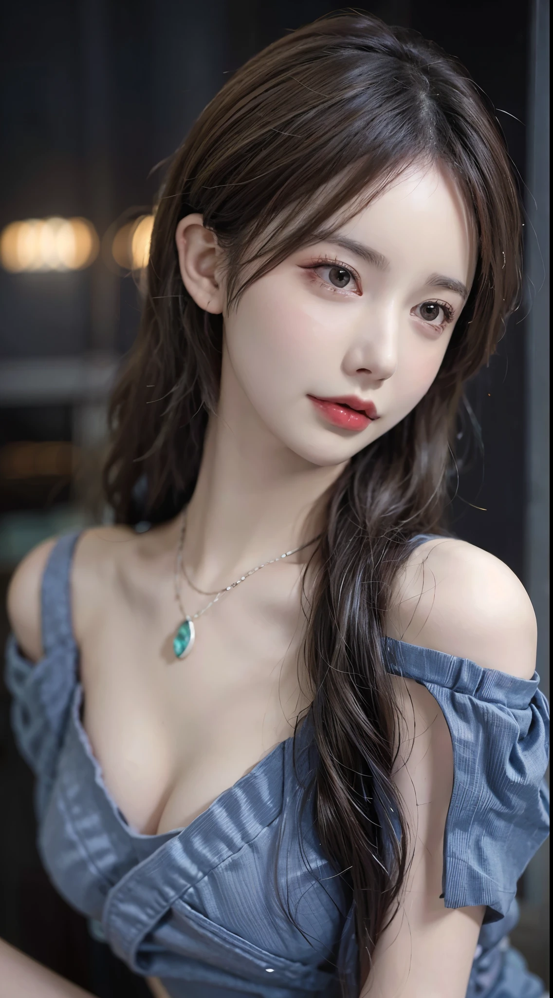 Special clothes34,bare shoulders,shirt, The beautiful, ins girl, tmasterpiece, light make-up, Redlip, Long messy hair, streets background, The beautiful, Elegant. Ultra-fine details, Works of masters, Authentic texture, Realistic movie lighting, Perfect work, 8K, k hd, exquisite facial features, slimfigure, big bright eyes, 耳Nipple Ring, choker necklace, arm tattoos, chest tattoo