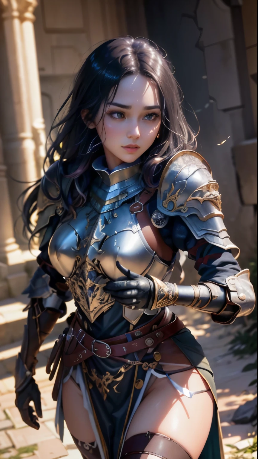 ((beste-Qualit)), ((master-piece)), (high-detail:1.3),muskateer,armor,In a land plagued by the ravages of war, the destiny of a beautiful woman unfolds. As you bring this outfit to life, pay attention to the intricate details of her armor. Let it become a representative image of her journey, a tangible symbol of HDR's growth. (High Dynamic Range), Ray Tracing, NVIDIA RTX, Super-Resolution, Unreal 5, Subsurface scattering, PBR Texturing, Post-processing, Anisotropic Filtering, Depth-of-field, Maximum clarity and clarity, Multilayer textures, Albedo and Specgular Maps, surface shading, Accurate simulation of interactions between optical materials, perfect proportion, Octane Rendering, Two-tone lighting, low ISO, White Balance, rule of thirds, Wide aperature, 8K RAW, efficient sub-pixels, Sub-pixel distortion, glowing particles