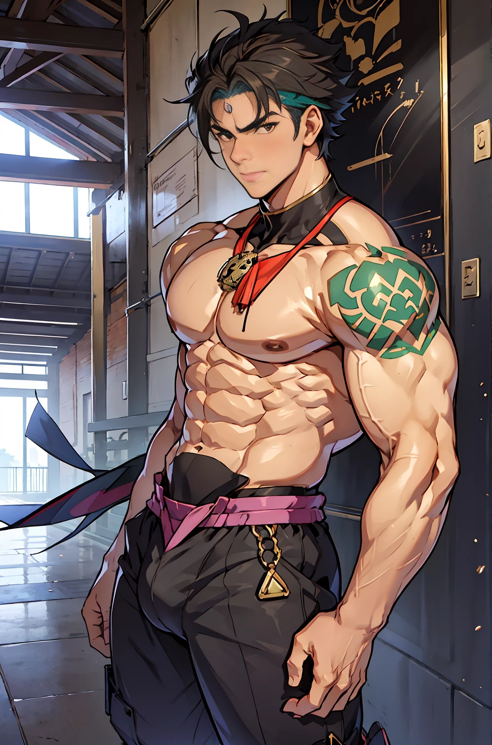 show off thick arms to the audience,closeup of armuscle protrusions on shoulders,(Shoulders exposed),Stout arms,A mais alta qualidade de imagem,Pessoas do sexo masculino,Child,1 menino,jovem e bonito,Shoun,cabelos brancos,Cabelo liso curto,Pele escura,Anime peito grande,anime wallpaper,sozinho,Foco Masculino,cuecas,Dilation of the pectoral muscles,capa vermelhirilha saliente,Fundo Urbano,Espalhe as pernas,sexy,(master part, best quality),meias brancas longaotas Red Martin,((Exaggerated bulge of muscles)),